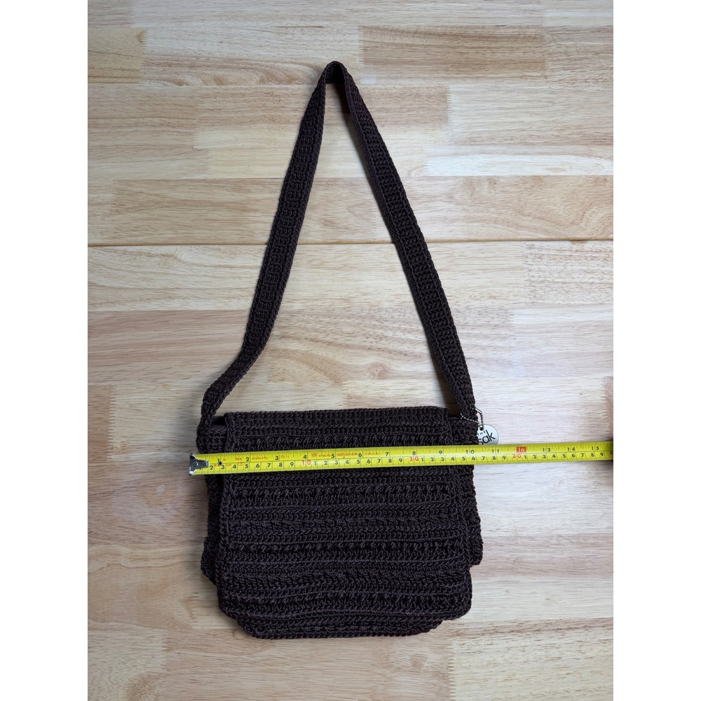 The Sak Elliott Lucca Brown Crochet Crossbody Bag Hand Crocheted Shoulder Bag - Picture 3 of 7